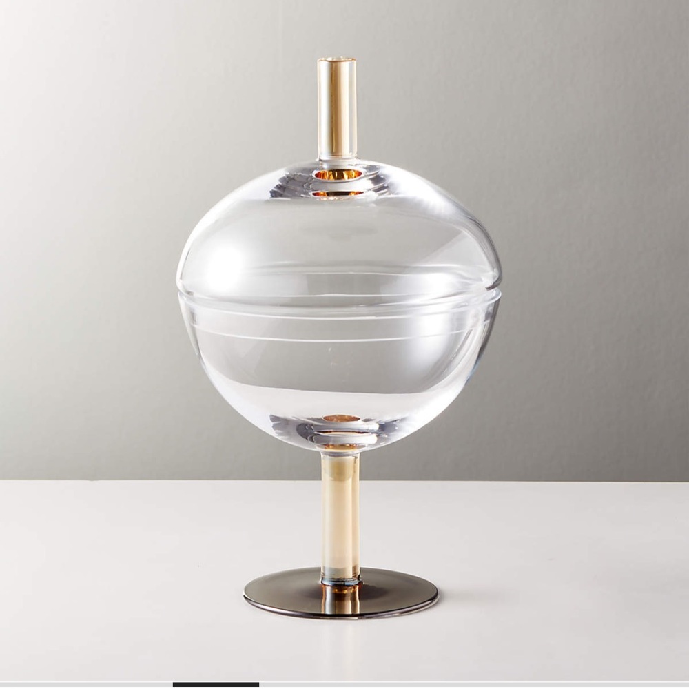 BRAND NEW CB2 Gianna Glass Dish w/ Lid Medium